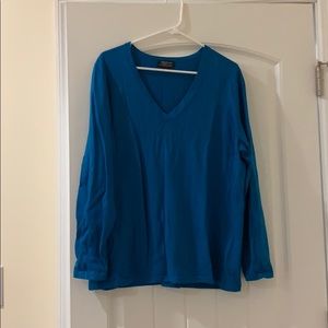 Lord & Taylor Extra Fine Merino Sweater Blue